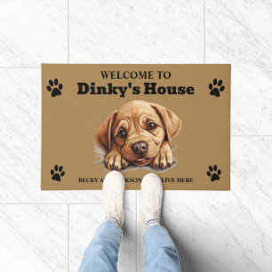 Cute Labrador Bulldog Photo Doormat