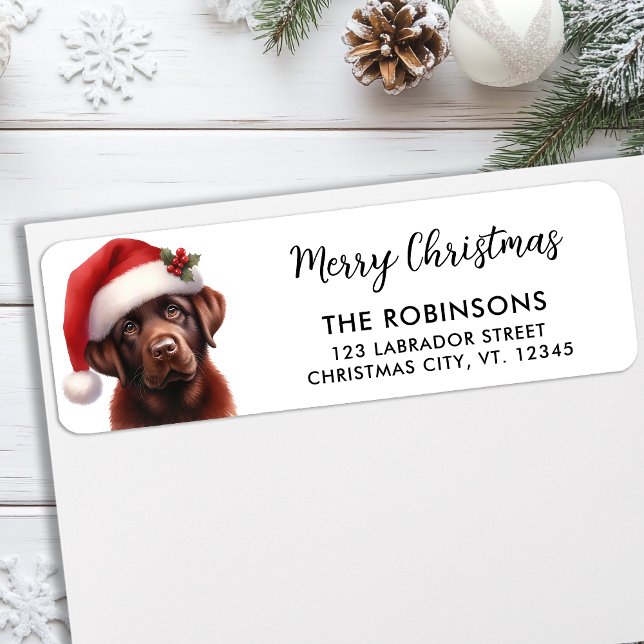 Cute Labrador Christmas Santa Dog Return Address Label (Creator Uploaded)