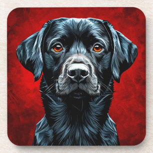 Cute labrador dog beverage coaster