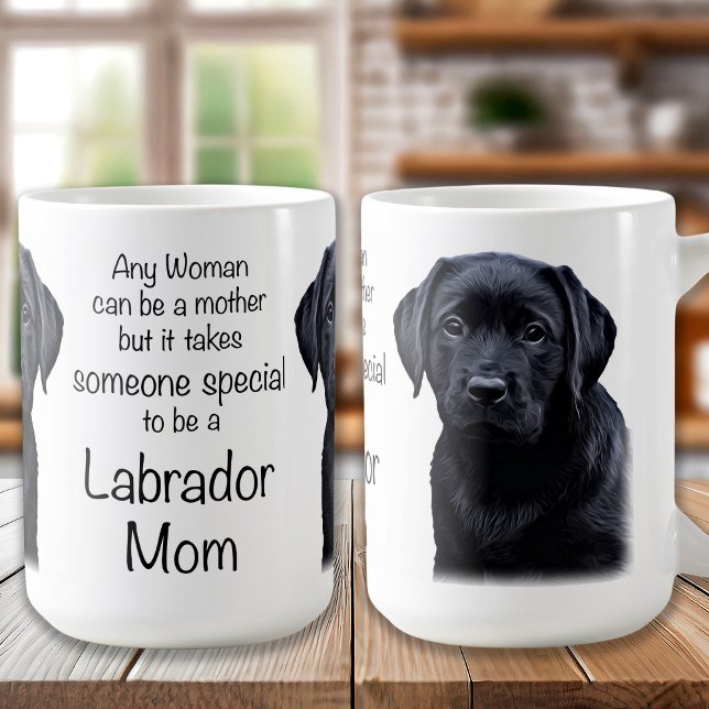Cute Labrador Dog Mom Black Lab Puppy Coffee Mug (Creator Uploaded)