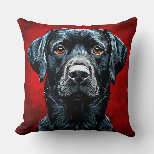 Cute labrador dog throw pillow (Front)