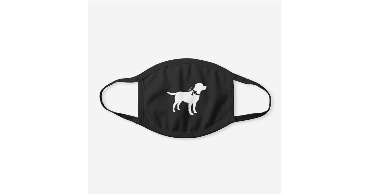 Cute Labrador Lab Dog Silhouette Black Cotton Face Mask Zazzle Com