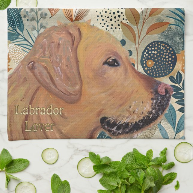 Cute Labrador Lover Dog Kitchen Towel (Folded)