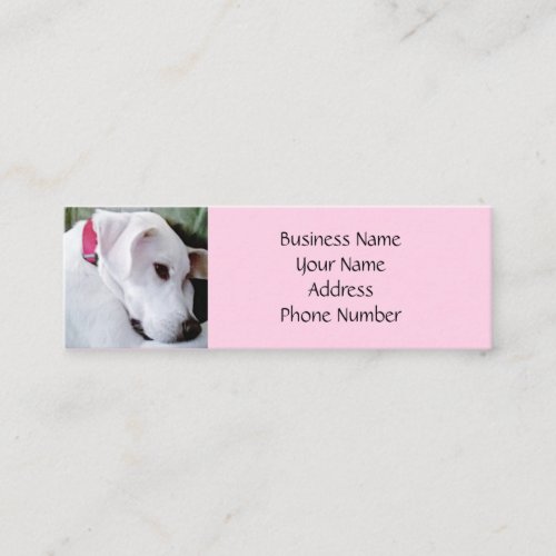 Cute Labrador Mix Dog Pink Elegant Mini Business Card