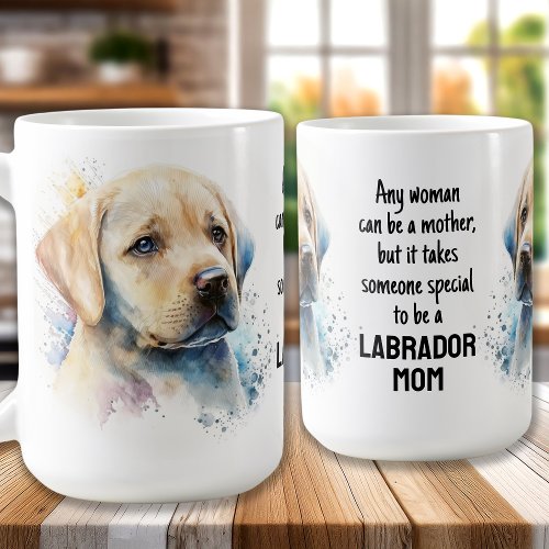Cute LABRADOR MOM Dog Lover Yellow Lab Puppy Coffee Mug