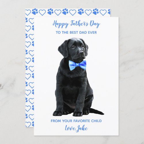 Cute Labrador Puppy Dog Dad Happy Fathers Day Holiday Card