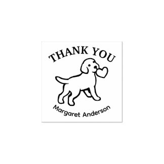 Cute Labrador Puppy Thank You Rubber Stamp