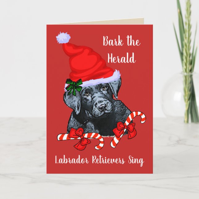 Cute Labrador Retriever Christmas Holiday Card (Front)