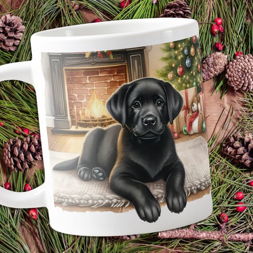 Cute Labrador Retriever Christmas Holiday Puppy Giant Coffee Mug