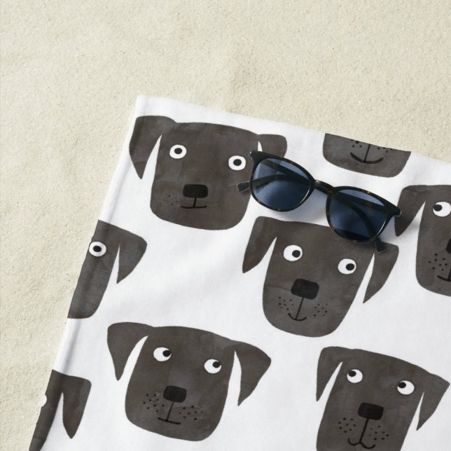 Cute Labrador Retriever Dog Beach Towel (In Situ)