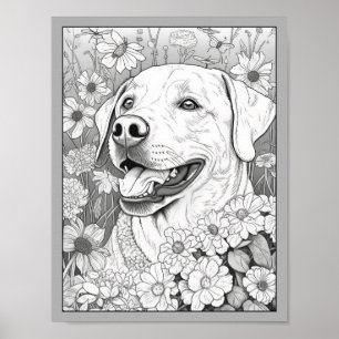 Cute Labrador Retriever Dog Coloring Poster