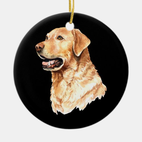 Cute Labrador Retriever Dog Portrait Lab Lover Ceramic Ornament