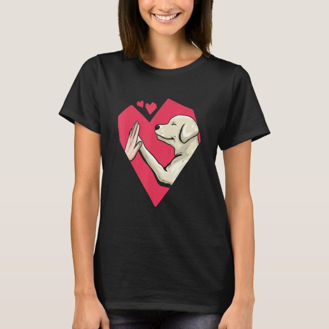 Cute Labrador Retriever Love Heart Dog Mom Lab Mom T-Shirt (Front)