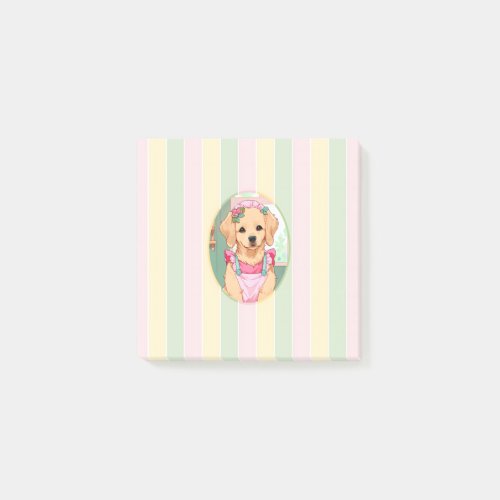 Cute Labrador Retriever Pastel Lines Cottagecore Post_it Notes