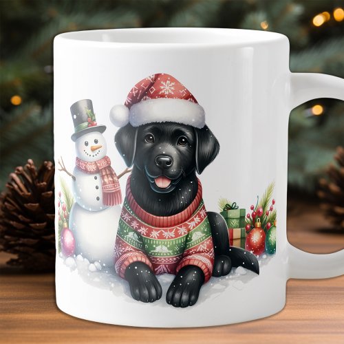 Cute Labrador Retriever Puppy Dog Christmas Large Coffee Mug