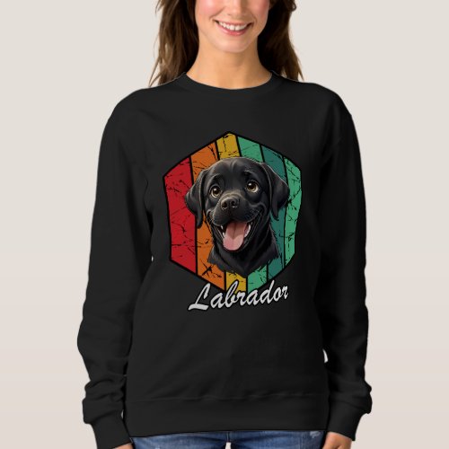 Cute Labrador Retriever Retro Vintage Design Sweatshirt