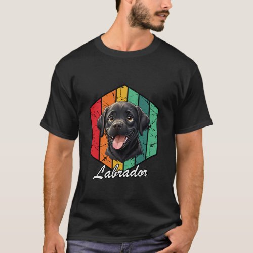 Cute Labrador Retriever Retro Vintage Design T_Shirt