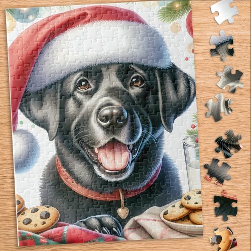 Cute Labrador Retriever Santa Dog Christmas Jigsaw Puzzle