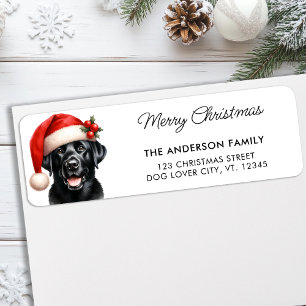Cute Labrador Santa Dog Christmas Return Address Label