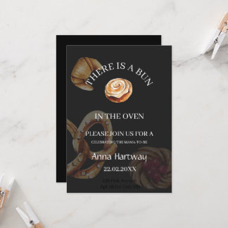 cute Lace Border Cinnamon Roll Baby Shower Invitation