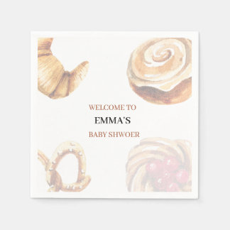 cute Lace Border Cinnamon Roll Baby Shower Napkins