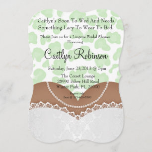 Cute Lace Bra Lingerie Bridal Shower Invitation