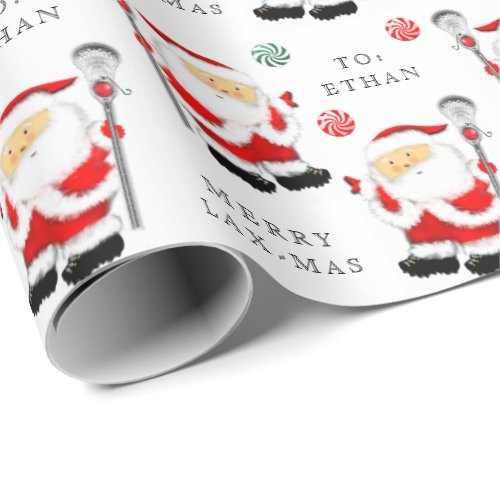 Cute Lacrosse Christmas Gift Wrapping Paper