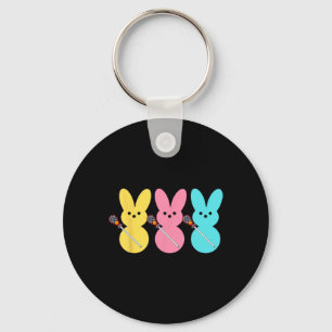 Cute Lacrosse Player Bunny Kids Boys Easter Lacros Keychain