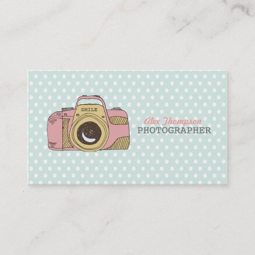 Cute Ladies DSLR Camera Photography Business Cards