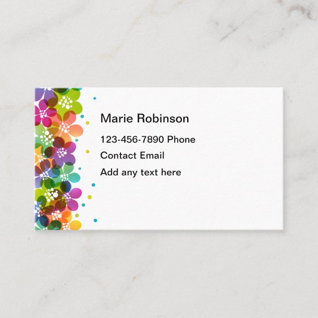 Cute Ladies Personal Contact Business Cards (Front)
