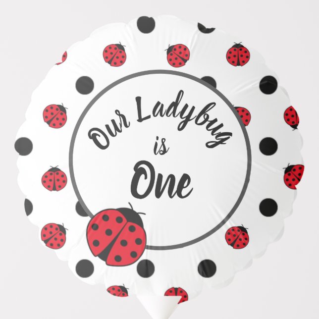 Cute lady bug and polka dots balloon (Front)