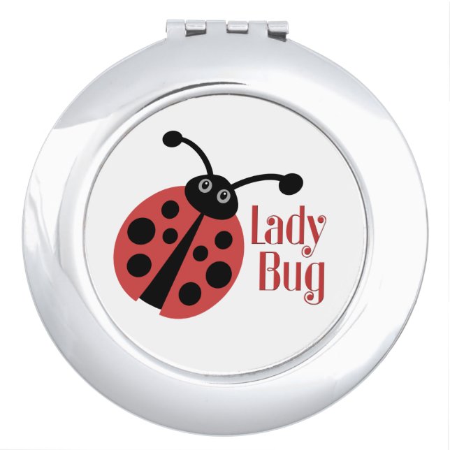 Cute Lady Bug Animal Print Makeup Mirror (Front)