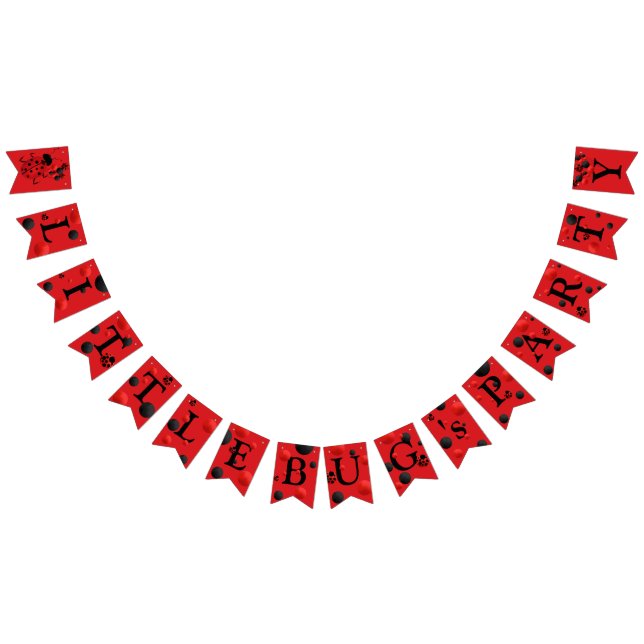 Cute Lady Bug-Birthday-Baby Shower-Theme party Bunting Flags (All)
