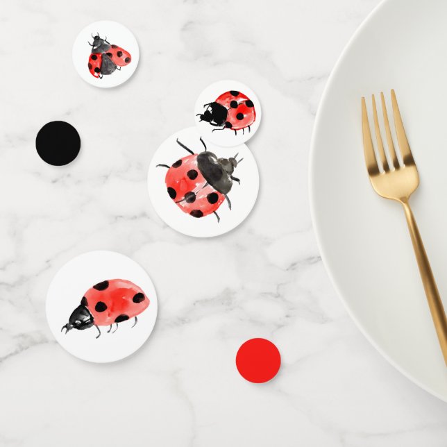 Cute lady bug birthday party confetti (Group)