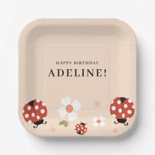 Cute Lady Bug Birthday Party Paper Plates