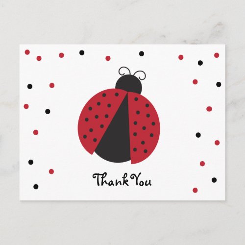 Cute Lady Bug Birthday Thank You Postcard