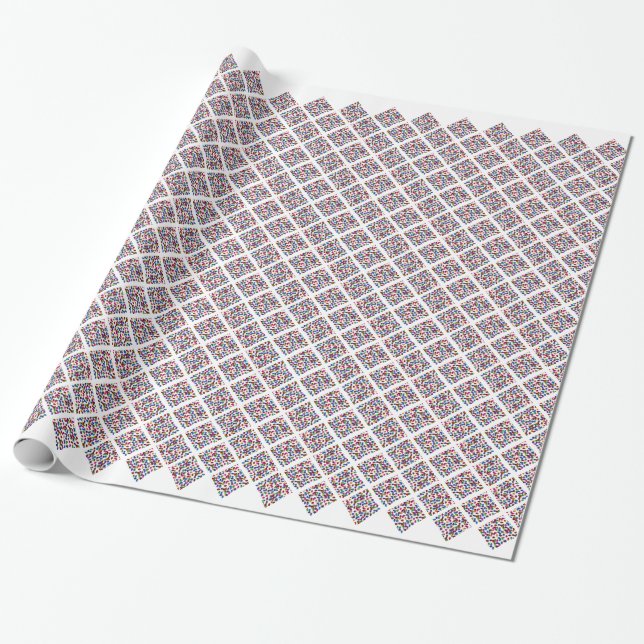 Cute Lady Bug Design Wrapping Paper (Unrolled)