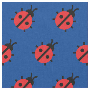Cute Lady Bug Kid Baby Nursery Bug Insect Blue Fabric