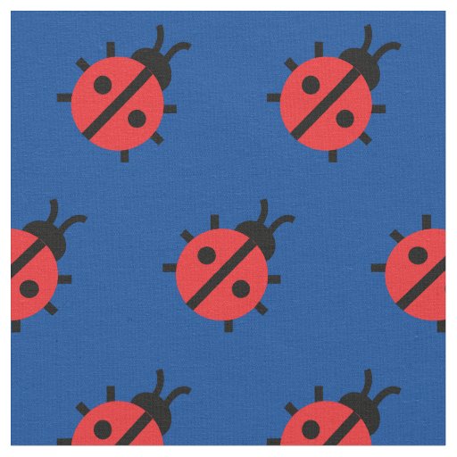 Cute Lady Bug Kid Baby Nursery Bug Insect Blue Fabric