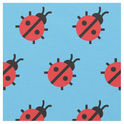 Cute Lady Bug Kid Baby Nursery Bug Insect Blue Fabric