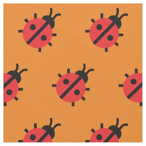 Cute Lady Bug Kid Baby Nursery Bug Insect Orange Fabric