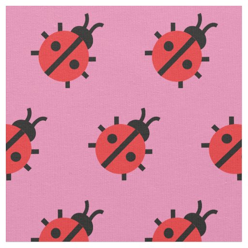 Cute Lady Bug Kid Baby Nursery Bug Insect Pink Fabric