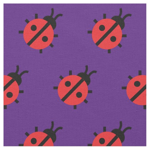 Cute Lady Bug Kid Baby Nursery Bug Insect Purple Fabric