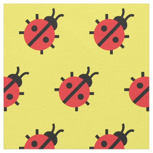 Cute Lady Bug Kid Baby Nursery Bug Insect Yellow Fabric