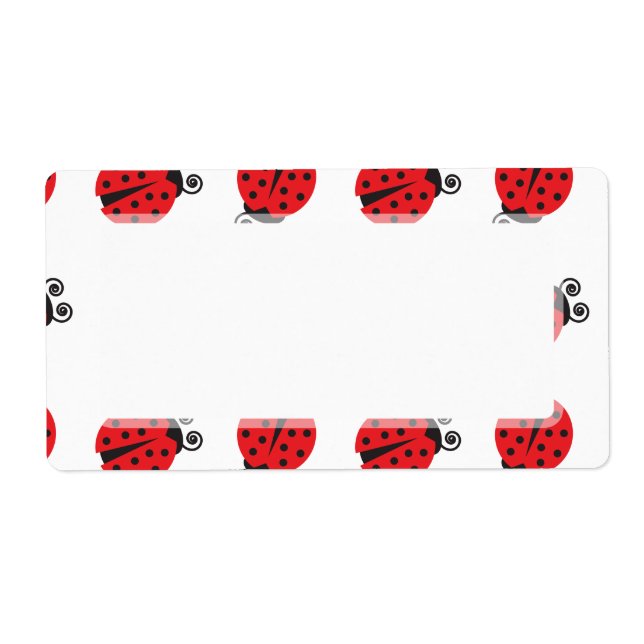 Cute Lady Bug Pattern Label (Front)