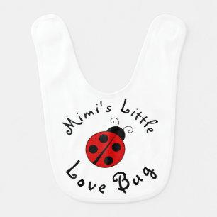 Cute Lady Bug Personalized Mimi's Little Love Bug Baby Bib