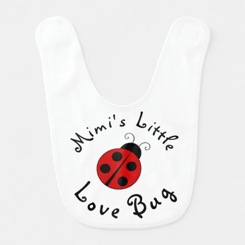 Cute Lady Bug Personalized Mimis Little Love Bug Baby Bib