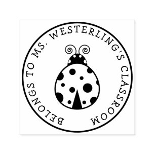 Cute Lady Bug Property of Teacher Self-inking Stamp