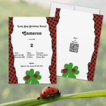 Cute Lady Bug Tear Edge 2nd Birthday Party
