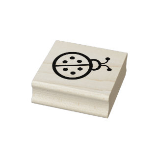 Cute Lady Bug Wood Art Stamp